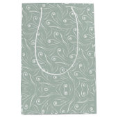 Aardse Groene Bloemige Krullen Medium Cadeauzakje (Voorkant)