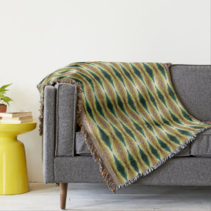 Aardse groene, bruine herfstbladeren abstract patr deken