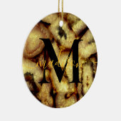 Aardse Groene Kwarts Agaat monogram Keramisch Ornament (Rechts)