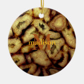 Aardse Groene Kwarts Agaat monogram Keramisch Ornament (Voorkant)