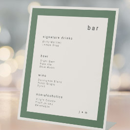 Aardse groene minimalistische evenementen Bar Voet Reclamebord Met Voetstuk