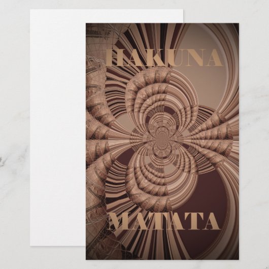 Aardse Hakuna Matata Art Print Briefpapier (Voorkant / Achterkant)