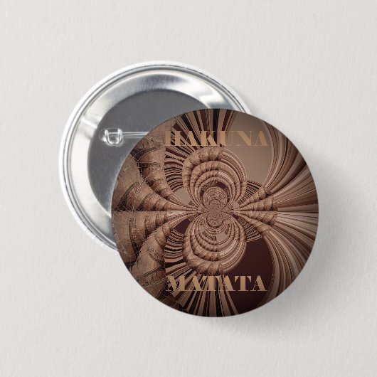 Aardse Hakuna Matata Art Print Ronde Button 5,7 Cm (Voorkant /achterkant)