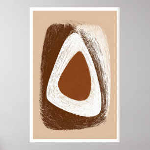 Aardse Harmonie Wandkunst - Zachte Driehoekige Vor Poster