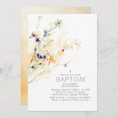 Aardse Herfst bloeit Elegant Doopsel Kaart (Voorkant / Achterkant)