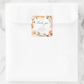 Aardse herfst bloemige bedankbrief cadeautje vierkante sticker (Tas)