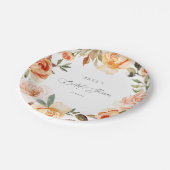 Aardse herfst bloemige bruiloftsshower papieren bo papieren bordje (Gekanteld)