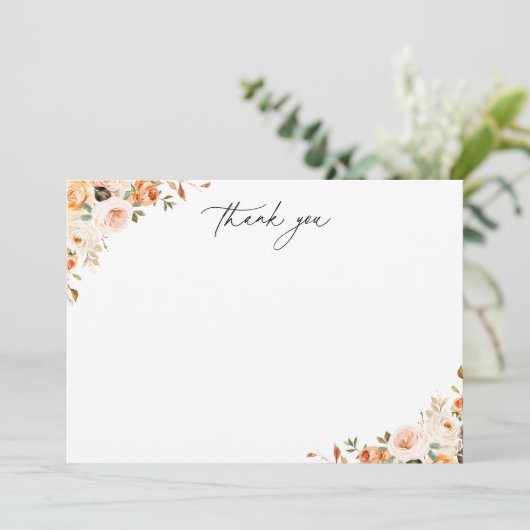 Aardse herfst bloemstuk  bedankkaart (Staand voorkant)