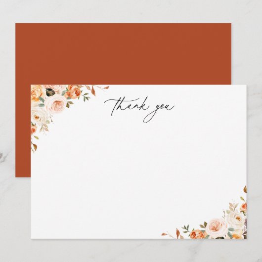Aardse herfst bloemstuk  bedankkaart (Voorkant / Achterkant)