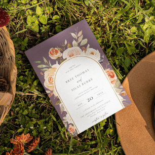 Aardse Herfst Botanische Bloemrijke Boog Frame Bru Kaart