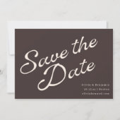 Aardse Herfst Bruine Moderne Retro Script Bruiloft Save The Date (Voorkant)