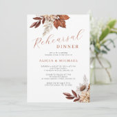Aardse herfst herfst bloemenrepetitie diner kaart (Staand voorkant)