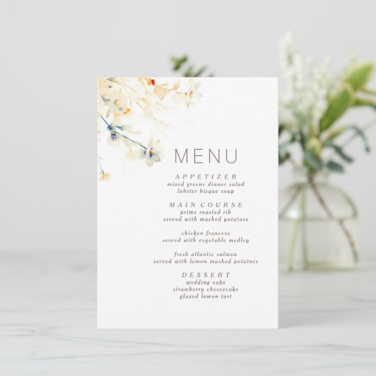 Aardse Herfst tinten Elegant bruiloft menu (Staand voorkant)