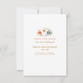 Aardse Herfst Wilde Bloem Save the Date Fotokaart (Achterkant)
