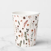 Aardse Herfst Wildflower Pattern Papieren Bekers (Achterkant)