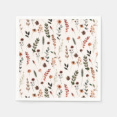 Aardse Herfst Wildflower Pattern Servet (Voorkant)