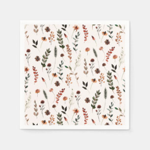 Aardse Herfst Wildflower Pattern Servet