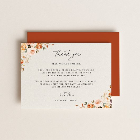 Aardse herfstbloem bedankkaart