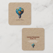 Aardse ideeën vierkante visitekaartje (Voorkant / Achterkant)