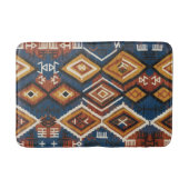 Aardse Indigo Nomade – Ambachtelijke Tribale Patch Badmat (Voorkant)