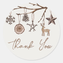 Aardse kerst Dank u Stickers