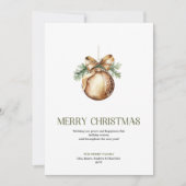 Aardse Kerstbal Salie Beige Kerstkaart (Voorkant)