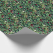 Aardse kerstboomafdelingen en Pinecones Cadeaupapier (Hoek)