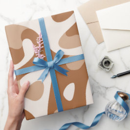 Aardse Klei Bruine Natuurlijke Stroom Abstract Pat Cadeaupapier