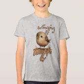 Aardse kleine gezellige vogel Tri-Blend shirt (Voorkant)