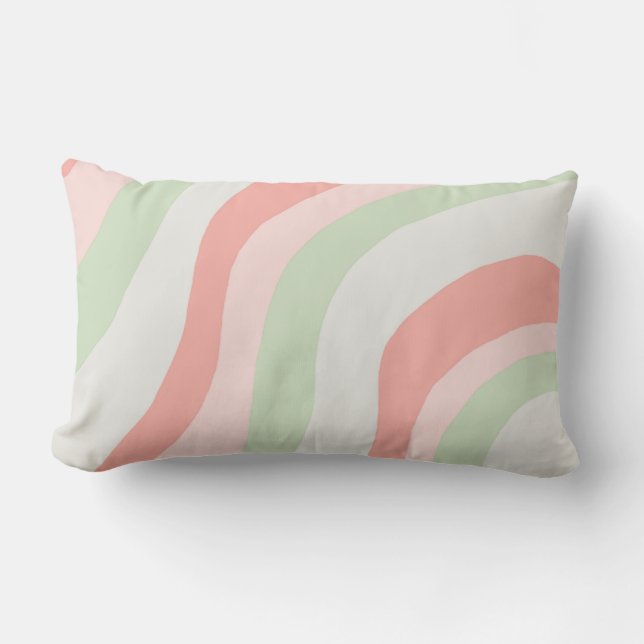 Aardse kleur Wavy Stripe Minimalistische Lente Zom Kussen (Voorkant)