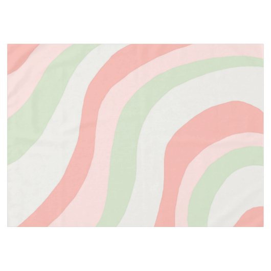 Aardse kleur Wavy Stripe Minimalistische Lente Zom Tafelkleed (Voorkant (Horizontaal))