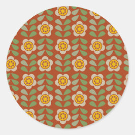 Aardse kleuren Bloemen Sticker - Bloom & Stick