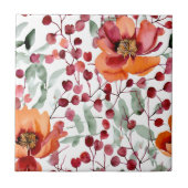 Aardse kleuren, Herfst bloemen Tegeltje (Voorkant)