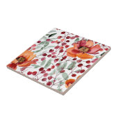 Aardse kleuren, Herfst bloemen Tegeltje (Zijkant)