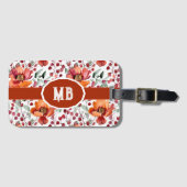 Aardse kleuren, herfstbloemen Monogram Bagagelabel (Voorkant (horizontaal))