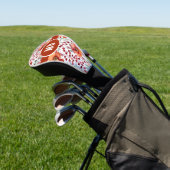 Aardse kleuren, herfstbloemen monogram golfheadcover (Insitu)
