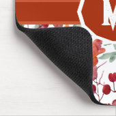 Aardse kleuren, herfstbloemen monogram muismat (Hoek)