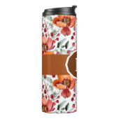Aardse kleuren, herfstbloemen Monogram Thermosbeker (Gedraaid links)