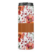 Aardse kleuren, herfstbloemen Monogram Thermosbeker (Achterkant)