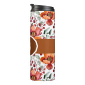 Aardse kleuren, herfstbloemen Monogram Thermosbeker (Geroteerd rechts)