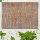 Aardse Kleuren Koperblad Canvas Keukenhanddoek (Gevouwen)