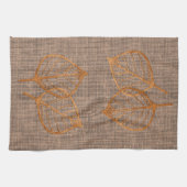 Aardse Kleuren Koperblad Canvas Keukenhanddoek (Horizontaal)