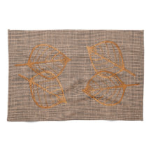 Aardse Kleuren Koperblad Canvas Keukenhanddoek