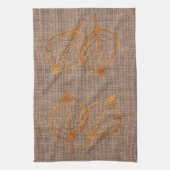 Aardse Kleuren Koperblad Canvas Keukenhanddoek (Verticaal)