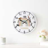 Aardse Kleuren Waterverf Regenboog Jungle Dieren Grote Klok (Huis)