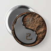 Aardse Konijn Ronde Button 4,0 Cm (Voorkant /achterkant)