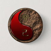 Aardse Konijn Ronde Button 5,7 Cm (Voorkant)