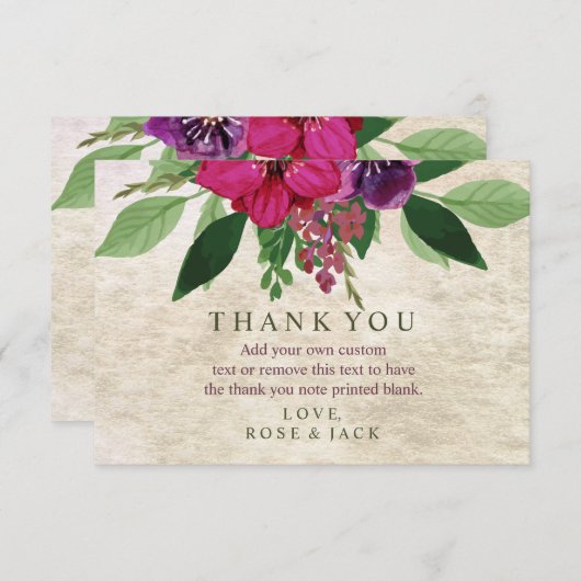 Aardse, kruiperige bruiloft bedankt kaarten (Voorkant / Achterkant)