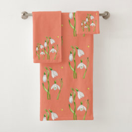 Aardse lente op een badkamerhanddoekset (S) Bad Handdoek