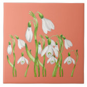 Aardse lente op een keramische Tegel (S) Tegeltje (Voorkant)